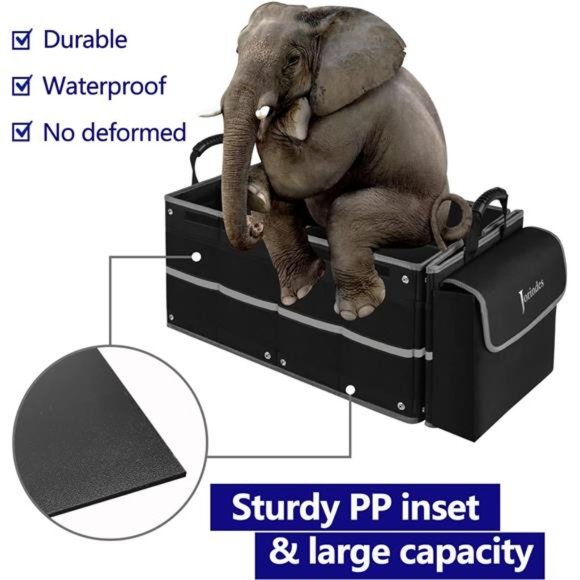 Collapsible Trunk Organizer for Car with Insulated Leak proof Cooler Bag - Picture 4 of 7